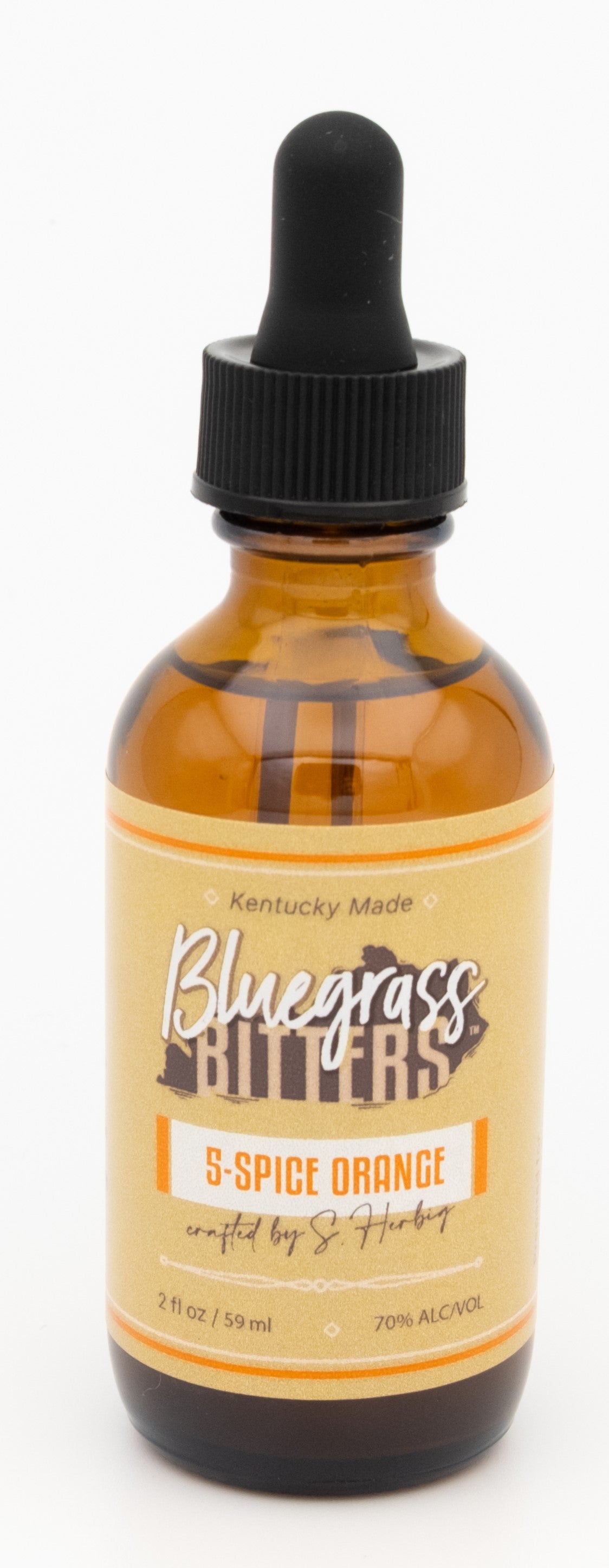 Bottle of Bluegrass Bitters 5-Spice Orange on a white background